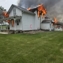 House burn exterior — live fire training
