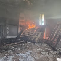 House burn interior — live fire training